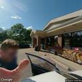 Report of swerving red Toyota at gas station