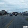 Motorcycles revving in restaurant parking lot