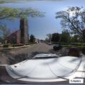 Person asleep in running car at Town Hall parking lot