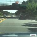 Roadway damage near Exit 85 westbound off-ramp