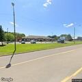 Traffic stop with blue Jeep at credit union