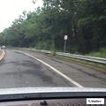Disabled car blocking Route 20 in Russell