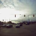 Driver in blue sedan driving aggressively on US-24