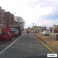 Fire blocks Massachusetts Avenue in Cambridge