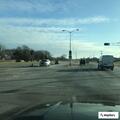 Construction barrier blocking middle of roadway