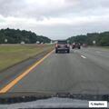 Large water tank blocking I-95 left lane