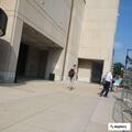 Person briefly stuck in library elevator