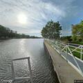 Officer checks suspicious person on Paper Mill Island