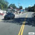 Traffic stop on blue Tesla in Woodstock