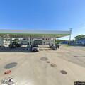 Man falls and bleeds above eyebrow at gas station