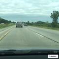 Construction barrel blocking lane on I-41 southbound