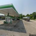 Crash vehicle deemed drivable at Copemish gas station