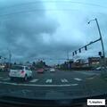 Traffic crash with broken sunroof and arm injury