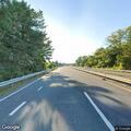 Trash barrel hazard on Route 128 North