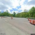 Construction barrel blocking roadway at 9W