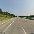 Disabled car with flat tire on I-35 southbound