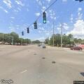 Disabled truck blocking lanes at busy intersection