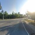 Flashing traffic light at State Route 85A intersection