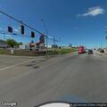 Traffic stop on red Chevy Silverado