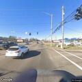 Red light pole blocking right-hand lane