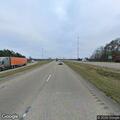 Grass fire in highway median near Exit 60