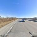 Orange cone blocking lane on eastbound Highway 370