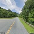 Tree blocking one lane on Blue Ridge Parkway