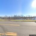 Traffic stop on blue pickup near interstate