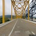 Vehicle hit deer on bridge shoulder
