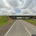 Service truck working on shoulder on I-135