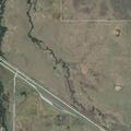 Hay bale blocking right lane on westbound US 287
