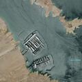 Boat waving flag near Lake Mead Marina signals distress