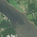 Abandoned dock floating loose on Lake Hudson