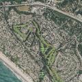 Green Toyota sedan reported on cart path at Aptos Golf Course