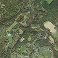 Smoldering fire along roadway in Washington Township