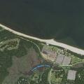 Disabled jet ski on beach at Sunken Meadow