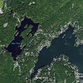 Jet ski possibly overturned floating in lake at Stonypoint Rd