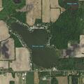 Downed tree blocks access road at Skinner Lake
