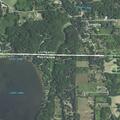 Road blocked for rolled-over cement truck