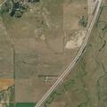 Vehicle with blown tire on Highway 79 shoulder