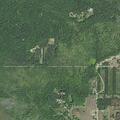 Broken utility pole near 5510 Lake Road