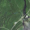 Downed line blocking road near Cedar River