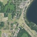 Woman blocking Highway 63 traffic in Shell Lake