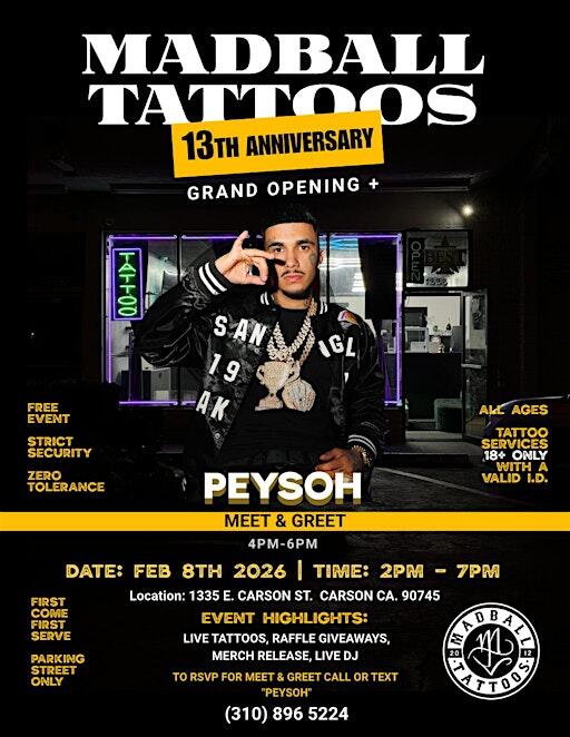 Peysoh Meet and Greet @Madball Tattoos 13th Anniversary | NewsBreak