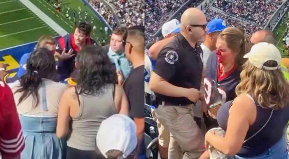 Female Texans Fan Left With Face Full Of Blood After Ugly Fight With Male  Rams Fan At SoFi Stadium [VIDEO] - NewsBreak