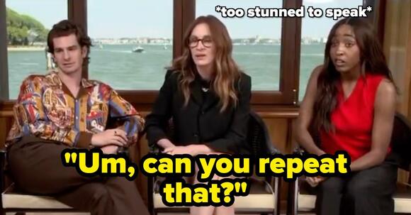 Andrew Garfield And Julia Roberts Are Going Viral For Putting On A  "Disgusted, United Front" When Ayo Edebiri Was Excluded From A Question  About Black Lives Matter - NewsBreak