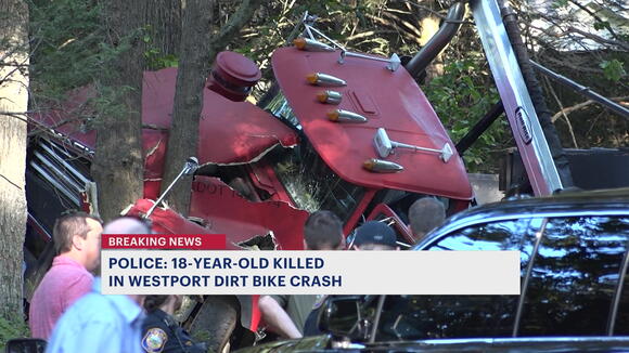 Police: Teen on dirt bike dies after crash with dump truck in Westport