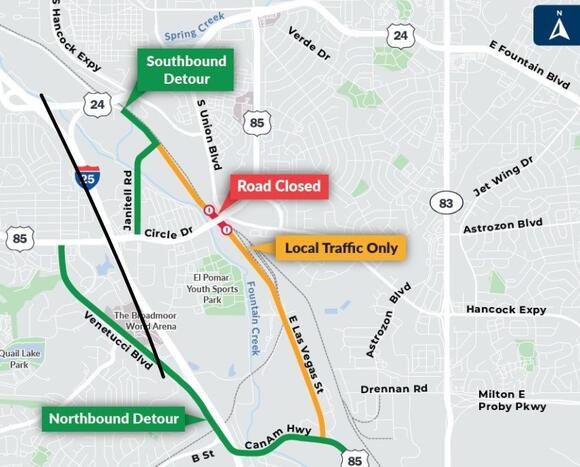 Two-month closure of segment of Las Vegas Street in Colorado Springs ...