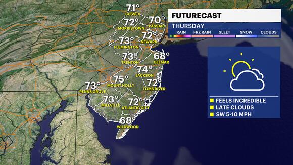Warm weather continues today with highs approaching 70 degrees ...