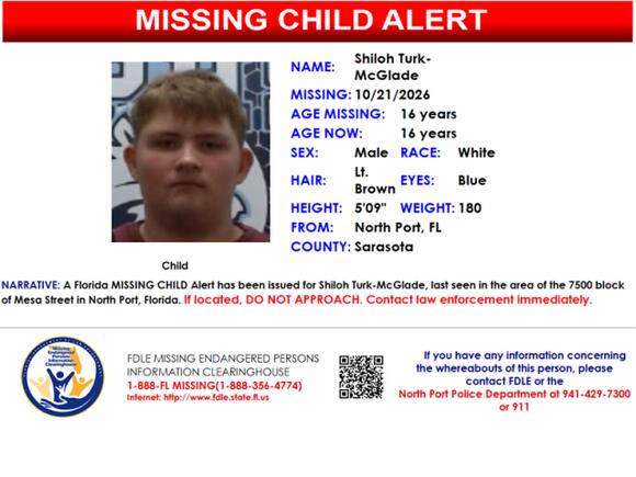 Missing child alert issued for North Port teen - NewsBreak